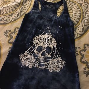 Tie-dye skull tank top