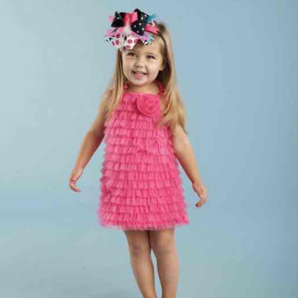 Hot Pink Chiffon Dress 12-18 M