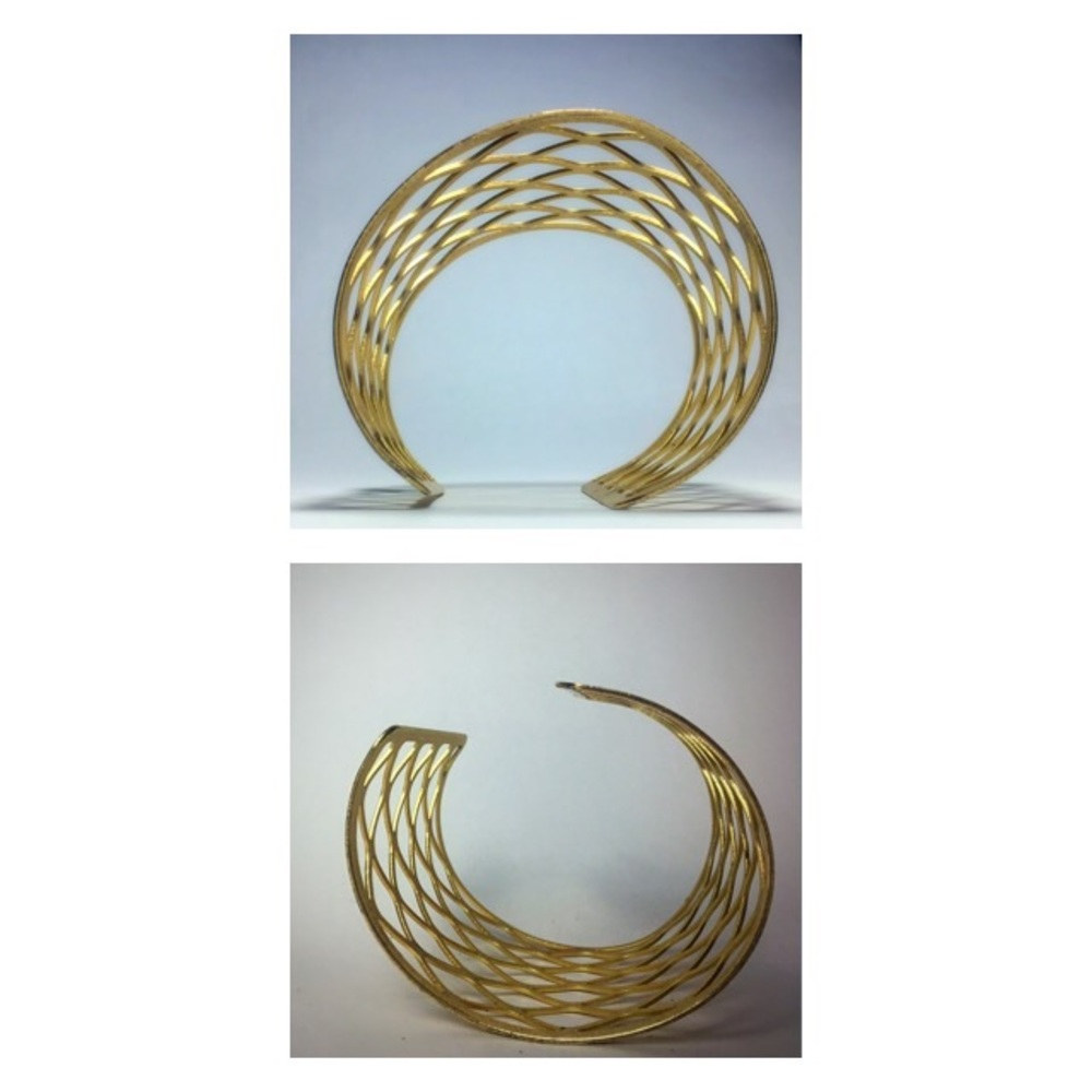 Gold Tone Lattice Cuff