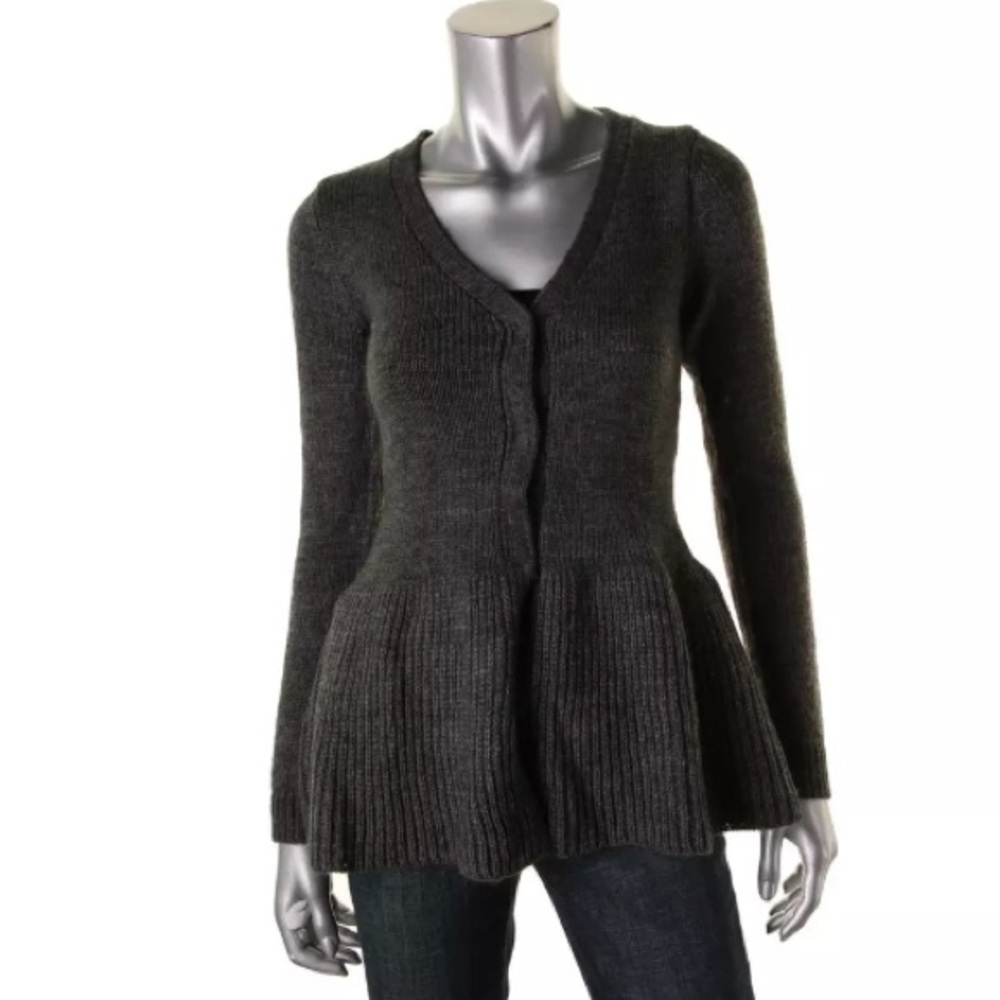 Zara knit button up peplum sweater