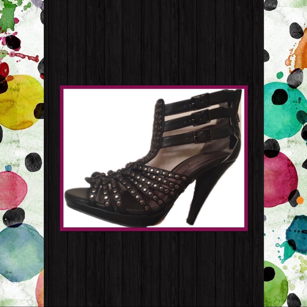 3 inch black sandal heels