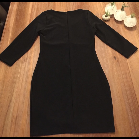 F21 forever 21 3/4 sleeve scoop neck black dress L - Picture 3 of 4