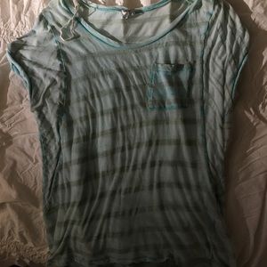 Stripped blue sheer shirt