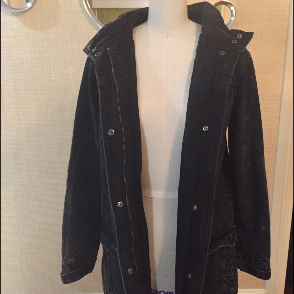 LF jean jacket with hoodie and studs