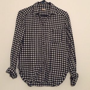 Navy and White Hollister Flannel