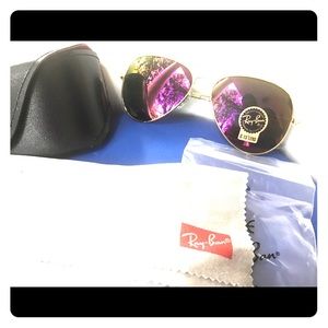 Ray-Ban 58 mm Aviators, Purple  mirrored lenses