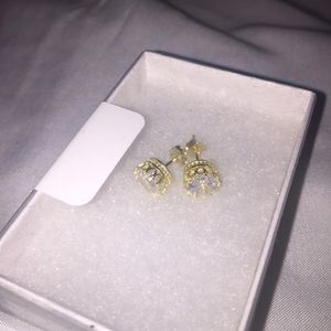 gold crown earrings