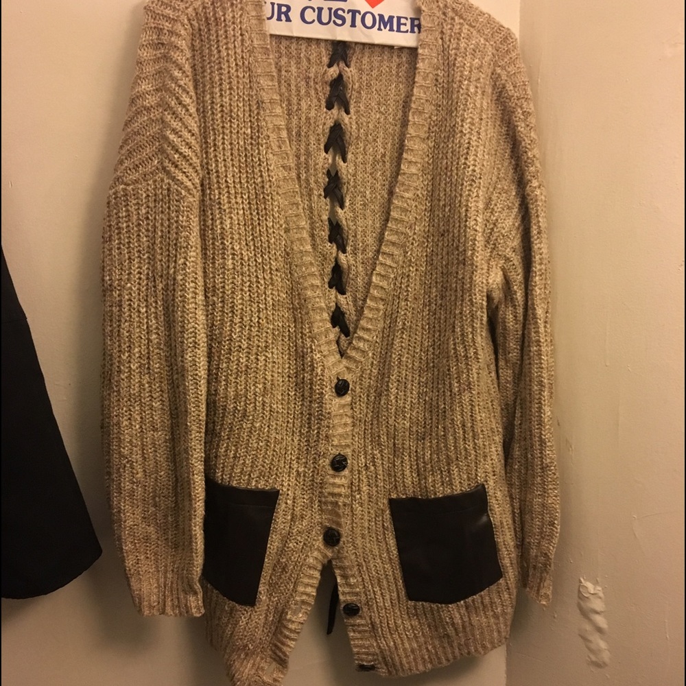 Romeo & Juliet Couture Oversized Lace Up Sweater