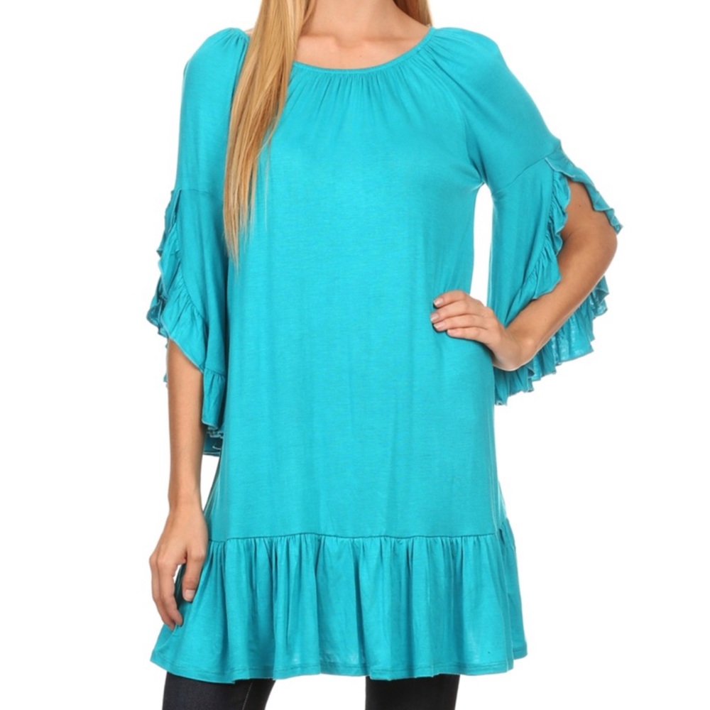 Take 50% off ❤️ Teal Ruffle tunic