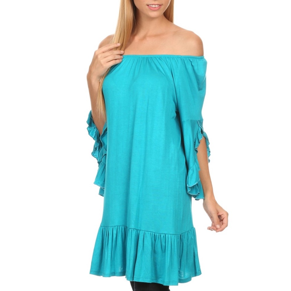 Take 50% off ❤️ Teal Ruffle tunic - Picture 2 of 5