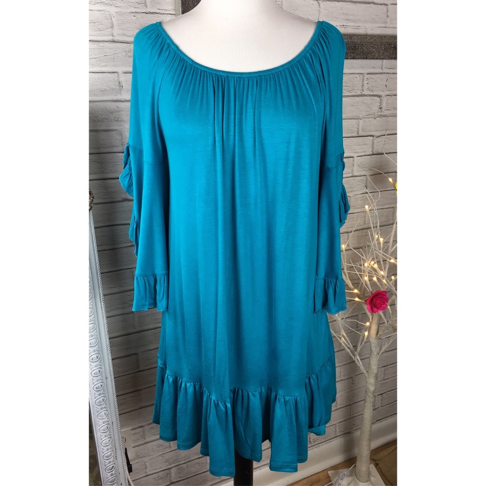 Take 50% off ❤️ Teal Ruffle tunic - Picture 3 of 5