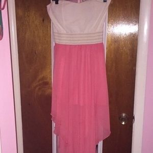 Pink and white dress