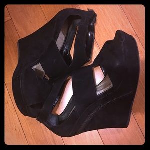 Black Suede Wedge