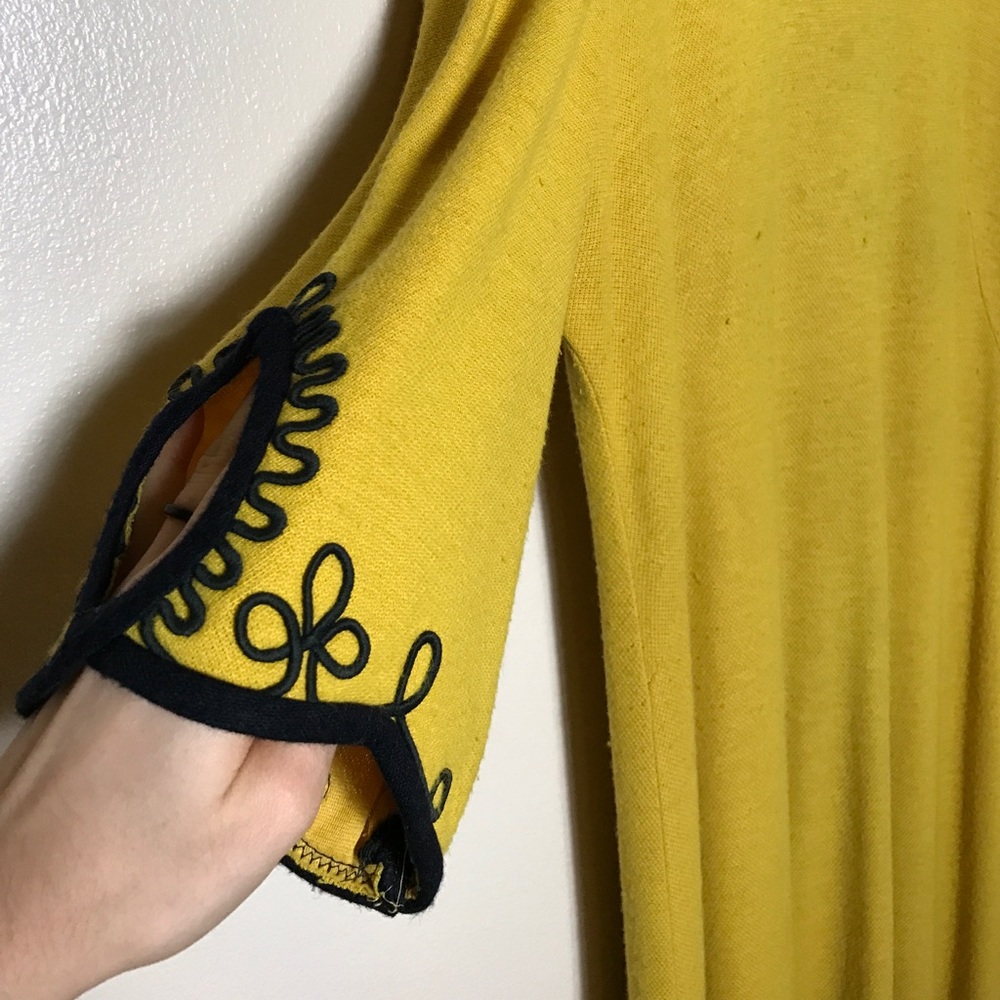 Vintage 60s 70s Mustard Yellow Dress Size 4