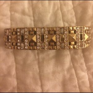 J.crew stretch pave & gold studded bracelet