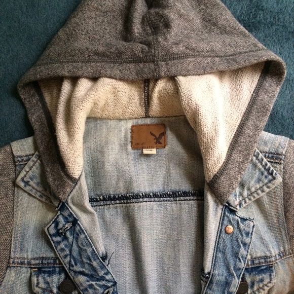 American Eagle denim sweater hoodie - Picture 2 of 2