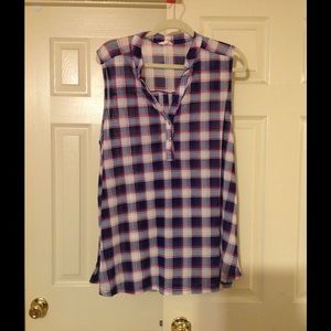 Sheer Plaid tank