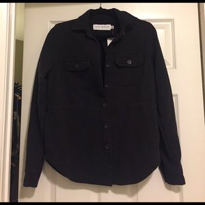 Black denim shirt