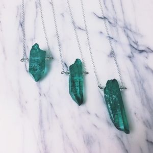 LARGE STONE 💎Aqua Crystal Necklace💎