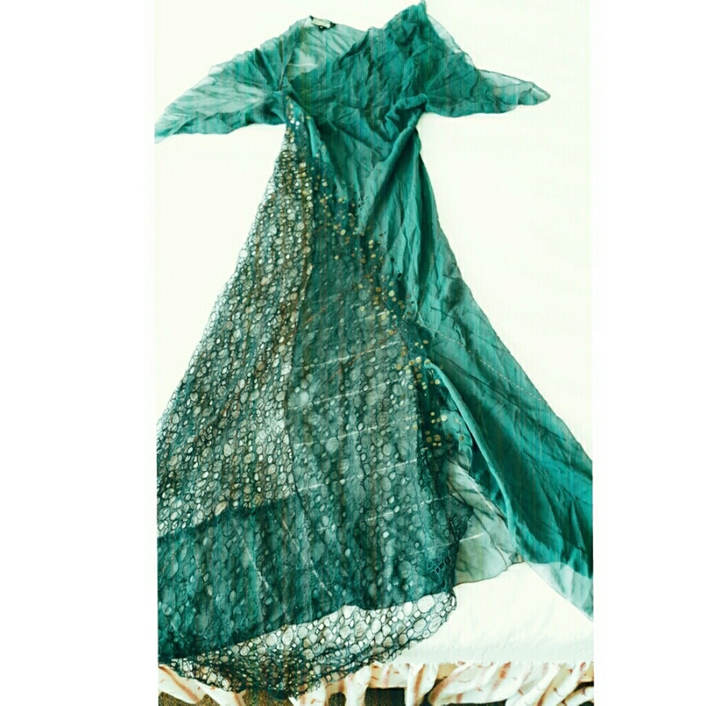 Rozae Nichols silk lace cocktail gown NWOT