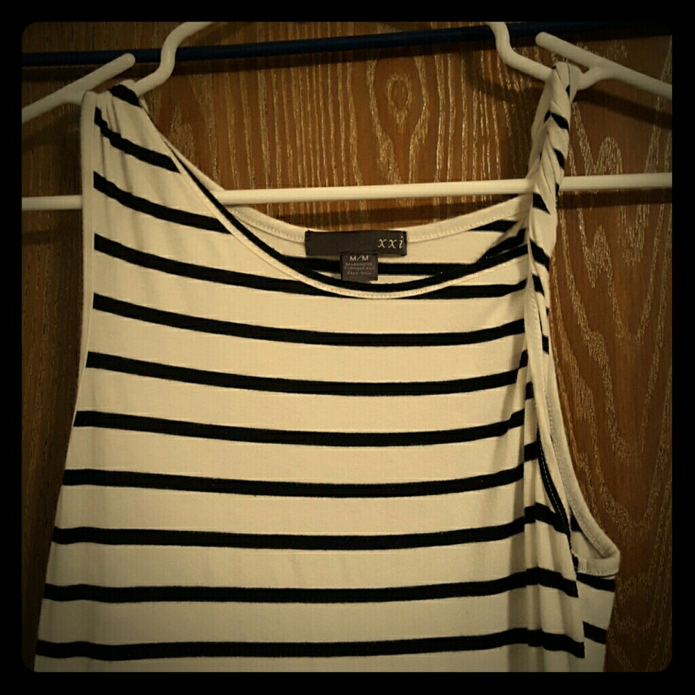 Black and white striped maxi dress