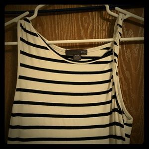 Black and white striped maxi dress