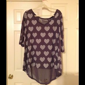 3/4 sleeve heart shirt