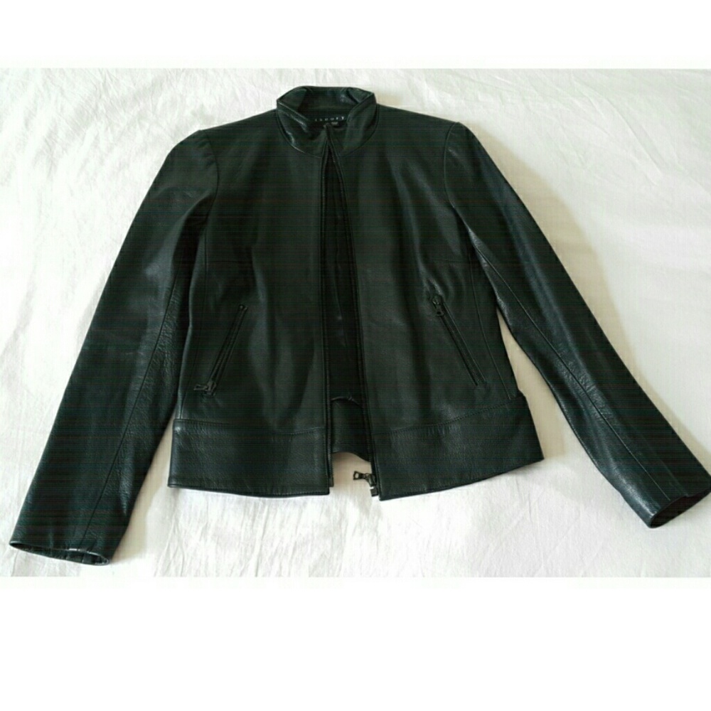 Rare Theory Black Leather Bomber Jacket NWOT