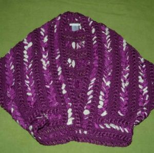 Oscar de la Renta Purple Silk Crochet Jacket