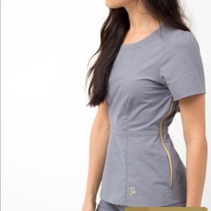 Jaanuu peplum grey scrub top