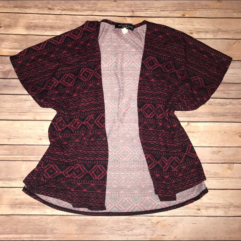 Red Aztec print kimono S/M