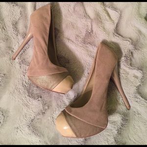 Qupid Tan Platform Heels