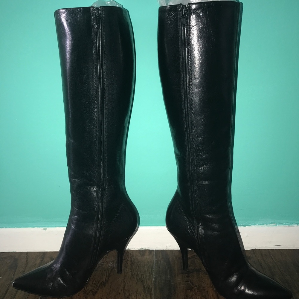 Dolce&Gabbana LeatherKneeHighHeelsBoots size36 1/2 - Picture 4 of 9