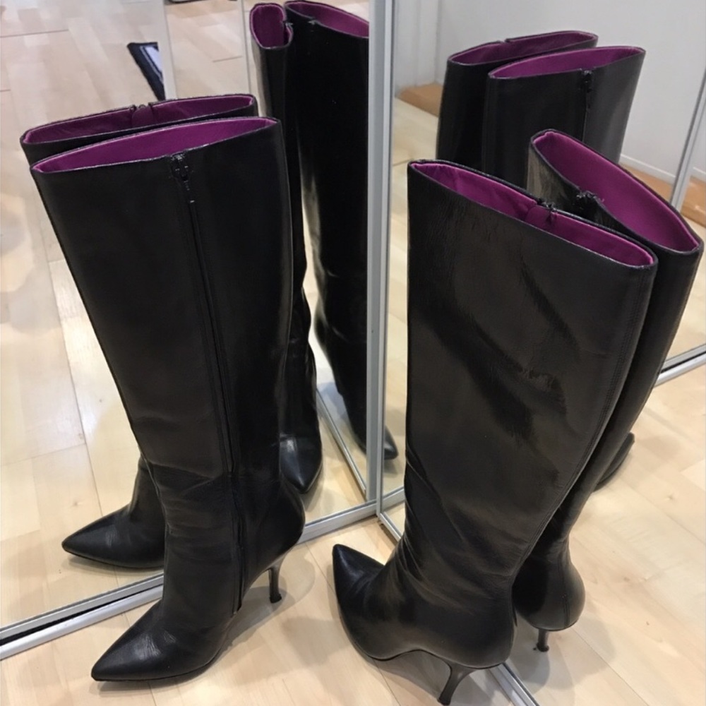 Dolce&Gabbana LeatherKneeHighHeelsBoots size36 1/2 - Picture 5 of 9