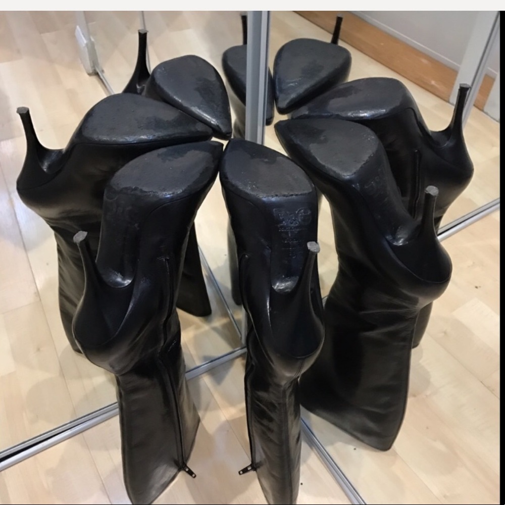 Dolce&Gabbana LeatherKneeHighHeelsBoots size36 1/2 - Picture 6 of 9