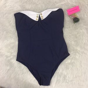 Betsey Johnson Pinup Sailor Halter Bathing Suit