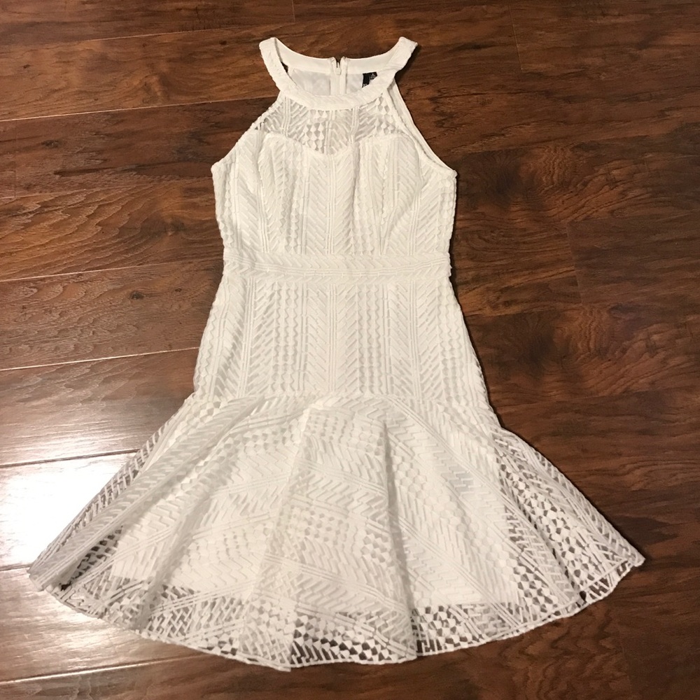 Drop waist white dress