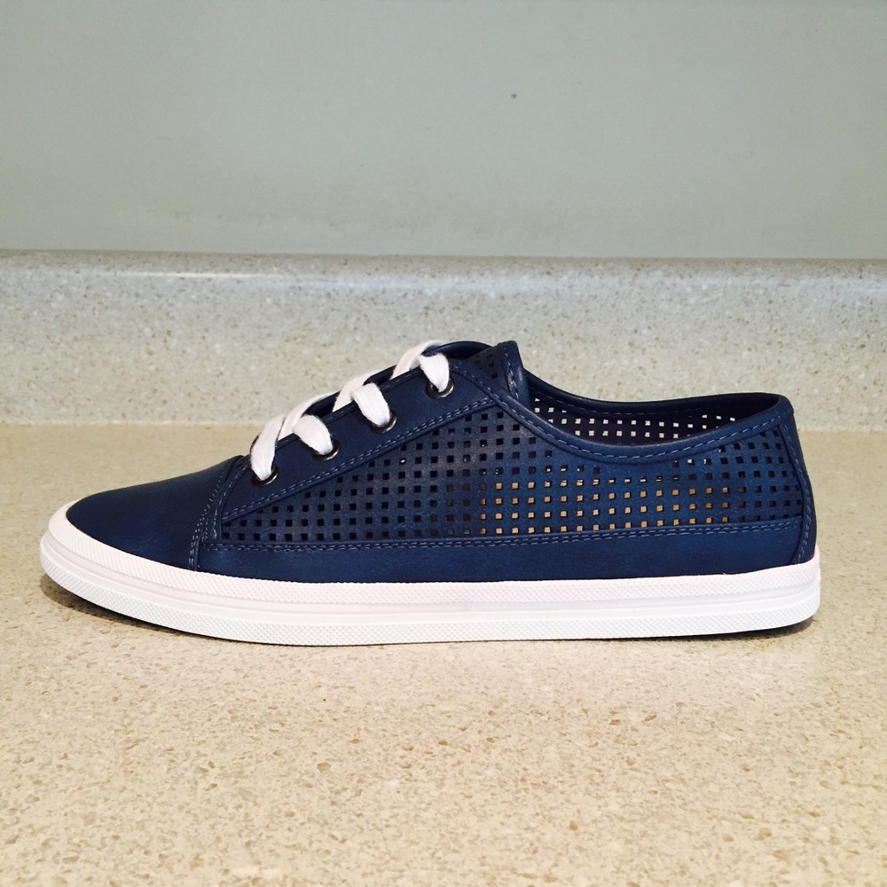 New CK Navy Laser Cut Sneakers