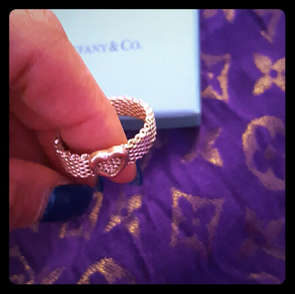 Tiffany & company mesh ring with heart