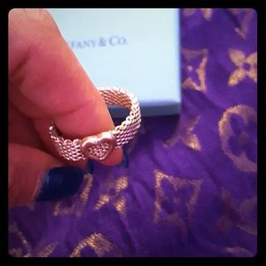 Tiffany & company mesh ring with heart