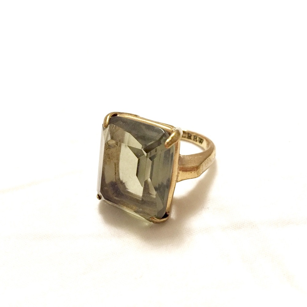 J. Crew olive gem costume ring