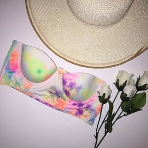 Victoria Secret tie-dye bustier swim top