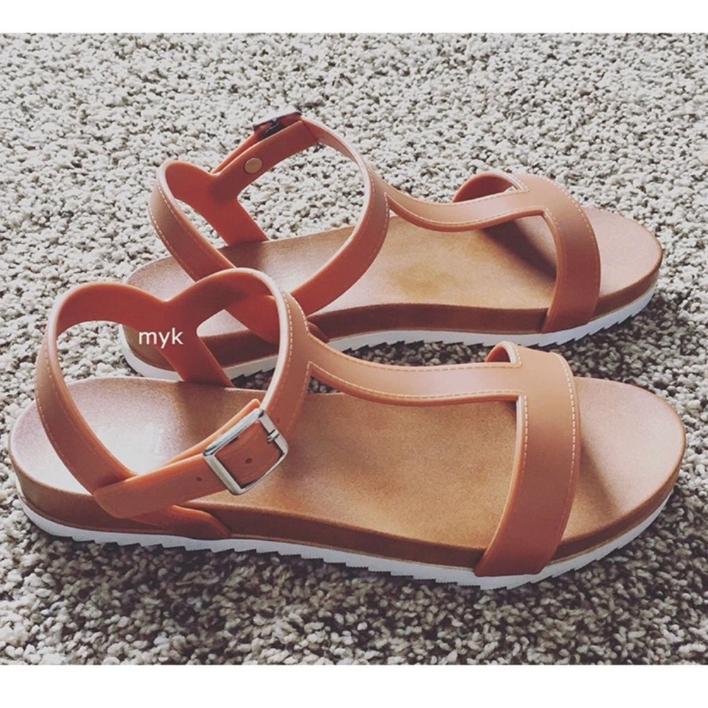 Last One‼️ Nude Slingback Strappy Flat Sandals - Picture 3 of 4