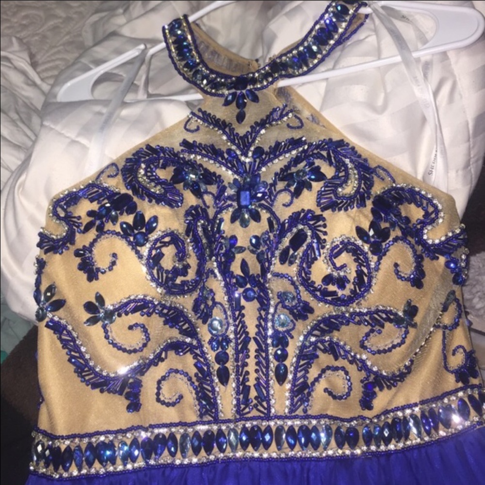 Sherri hill cocktail dress royal blue size 0