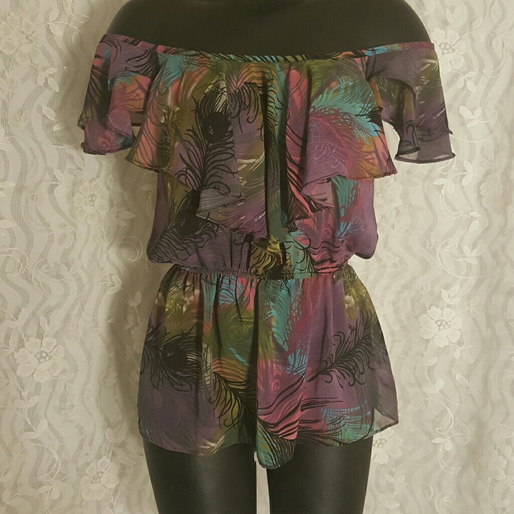 Colorful Off The Shoulder Bisou Bisou Top