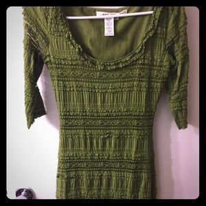Max Studio green 3/4 length sleeve lace dress