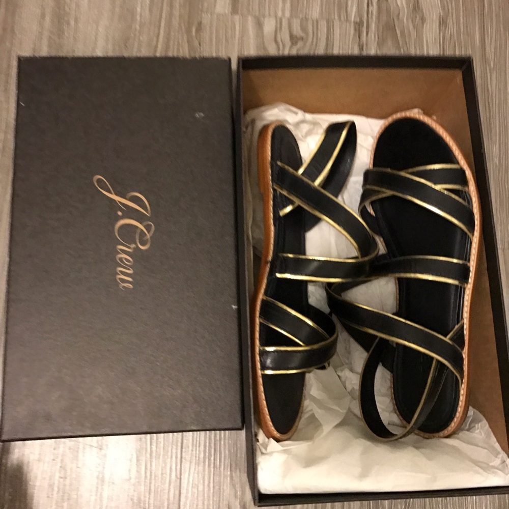 J Crew strappy criss cross Sandals Sz 7 - Picture 2 of 4