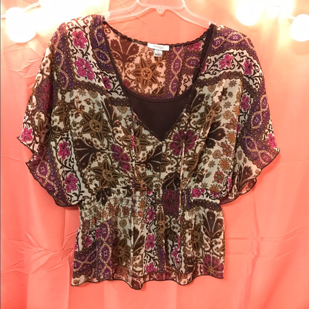 Built in Cami floral flouncy top - Picture 1 of 1