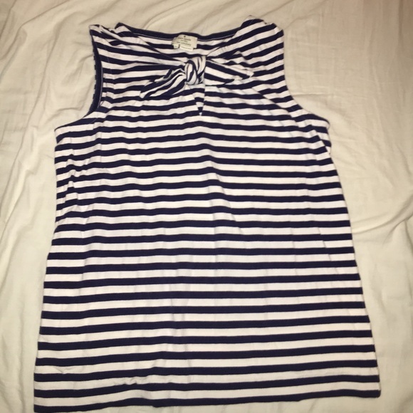 Kate Spade Tops - Kate Spade Blue & White Striped Sleeveless Tank