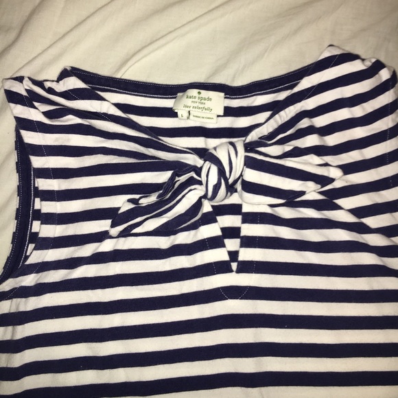 Kate Spade Blue & White Striped Sleeveless Tank - Picture 2 of 3